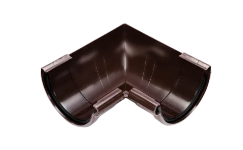 Угол желоба универсальный 90 град коричневый RAL 8019 GLC PVC