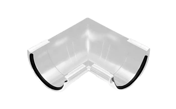 Угол желоба универсальный 90 град RAL 9010 GLC PVC Угол желоба универсальный 90 град RAL 9010 GLC PVC