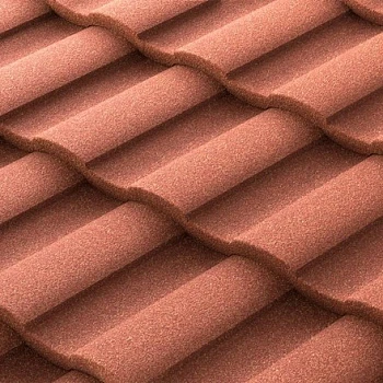 Композитная черепица Metrotile МетроРоман 1280x410 мм, цвет терракот Композитная черепица Metrotile МетроРоман 1280x410 мм, цвет терракот