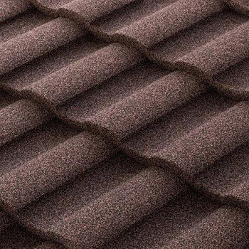 Композитная черепица Metrotile МетроРоман 1280x410 мм, цвет кофе Композитная черепица Metrotile МетроРоман 1280x410 мм, цвет кофе