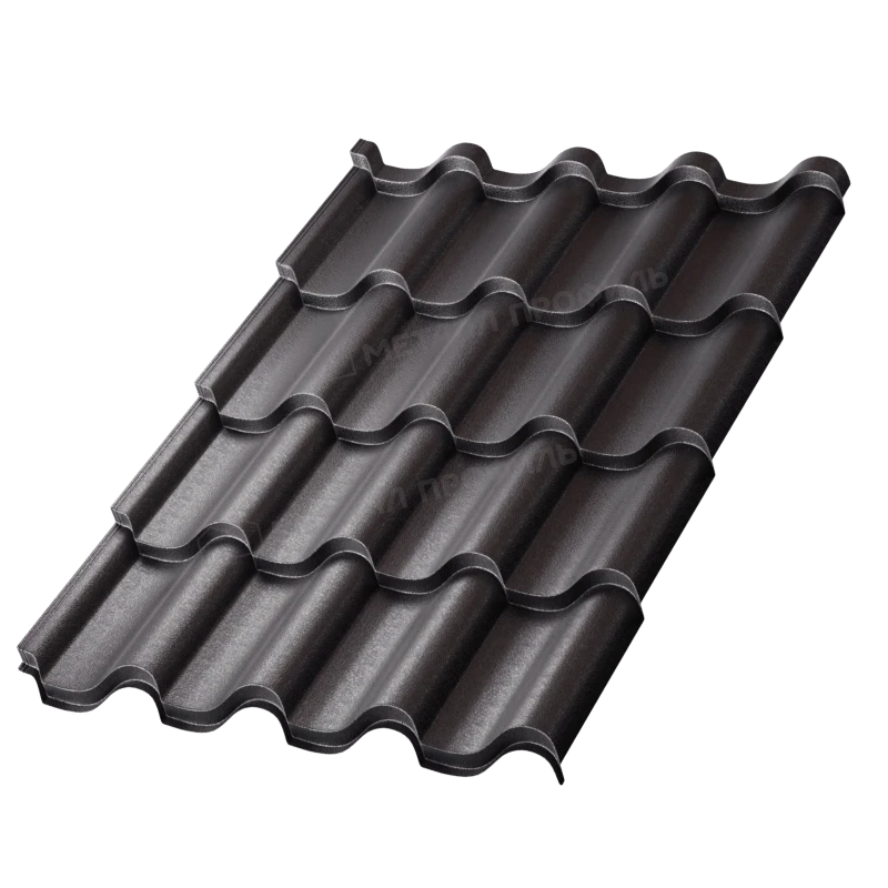 Металлочерепица МП Монтерроса-S (VikingMP E-20-9005-0.5)