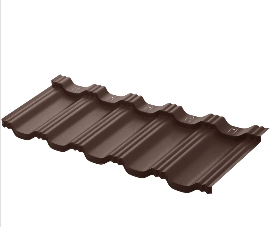 Металлическая модульная черепица профиль Гётеборг 1205х415мм Rooftop Бархат RAL8017 PE 0,5мм Zn180