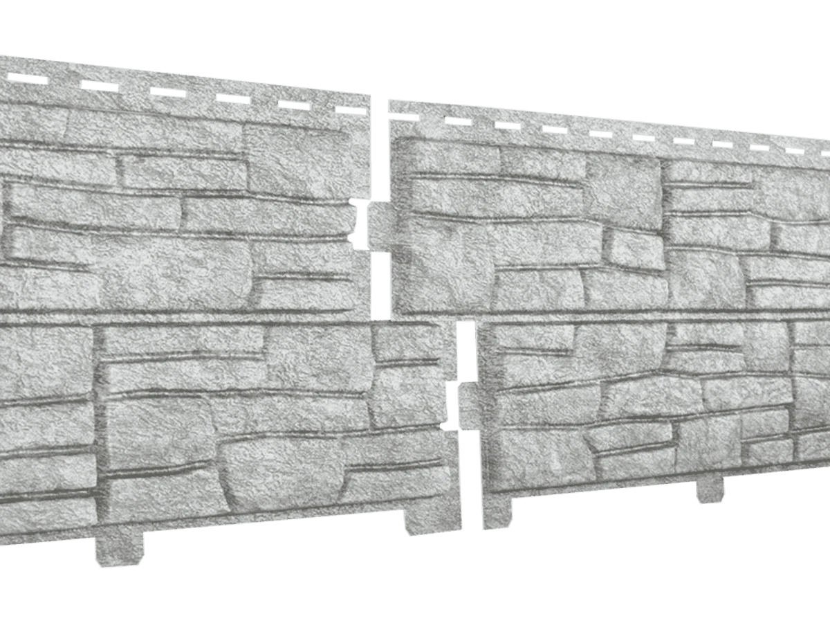 Фасадная панель Стоун-Хаус сланец светло-серый Ю-Пласт 2000мм*225мм, 0,45м2 