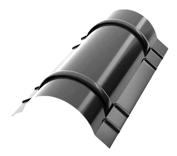 Конёк полукруглый R90мм 1970мм Rooftop БАРХАТ PE RAL9005 0,5мм Zn180 Конёк полукруглый R90мм 1970мм Rooftop БАРХАТ PE RAL9005 0,5мм Zn180