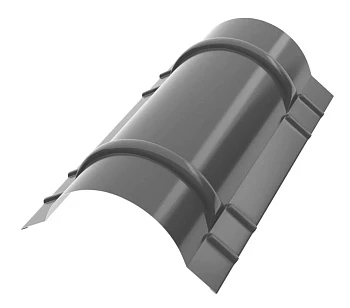 Конёк полукруглый R90мм 1970мм Rooftop БАРХАТ (Matt) RAL7024 PE 0,5мм Zn180 Конёк полукруглый R90мм 1970мм Rooftop БАРХАТ (Matt) RAL7024 PE 0,5мм Zn180